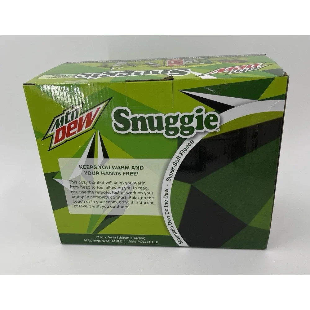 Snuggie Super-Soft Fleece Blanket with Sleeve MOUNTAIN‎ DEW DO THE DEW 71